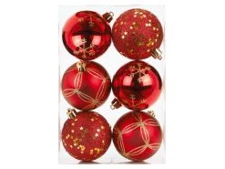 Brandneu ❤️ Kunststoff-Kugeln - 6-teilig in rot 🛒