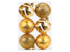 Am billigsten 💯 Kunststoff-Kugeln - 6-teilig in goldfarben 👍