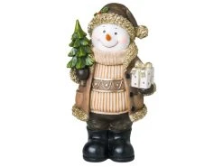 Aktion ✨ Schneemann "Natur" - 20/35/15,5 cm in mehrfarbig 🛒