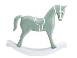 Rabatt ✨ Schaukelpferd "Silber" - 26,5/23/6,5 cm in silberfarben ✔️