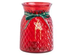 Schlussverkauf ⭐ Kerzenglas "Tradition" - 12/16 cm in rot 🔔