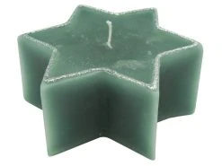 Budget ⌛ Sternkerze "Silber" - 12/5 cm in grün ❤️