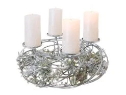 Billig 🤩 Adventkranz "Silber" - 35 cm in silberfarben 🤩 -Weihnachtsdeki Verkaufe 6753541 0604684 1 23149306 1