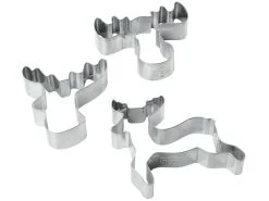 Schlussverkauf 🧨 Dr. Oetker Ausstecher-Set Hirsch und Elch X-Mas - 3 teilig in silberfarben ⭐