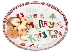 Auslauf 🎉 Keksteller Weihnachtswünsche - 30 cm in mehrfarbig 🥰