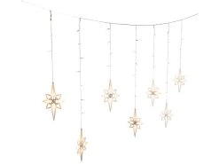 Billig 😍 LED-Lichtervorhang mit Sternen - 135/95 cm in weiß 💯