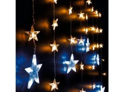 Bester Verkauf 😀 LED-Lichtervorhang mit Sternen - 250/120 cm in weiß 🥰