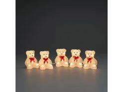 Brandneu 👍 KONSTSMIDE LED-Acryl-Bären 5er-Set - 10/12/8 cm in mehrfarbig 🎉