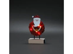 Auslauf 🎉 KONSTSMIDE LED-Santa mit Baumwolle - 10x18,5x4,5 cm in mehrfarbig ✨