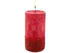 Rabatt ❤️ Stumpenkerze "Tradition" - 7/11 cm in rot 😉