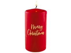 Brandneu ❤️ Stumpenkerze Merry 🎁 Christmas "Tradition" - 7/13 cm in rot 🤩