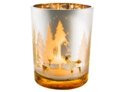 Auslauf 🥰 Kerzenglas Baumdekor "Tradition" - 10/12,5 cm in weiß ⭐