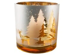 Am billigsten 🛒 Kerzenglas Baumdekor "Tradition" - 15/15 cm in weiß 🎉