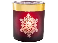Aktion ⌛ Kerzenglas Schneeflocken "Tradition" - 7/8 cm in rot ❤️