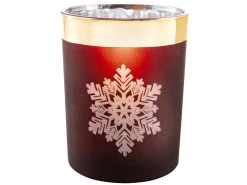 Bester Verkauf ✔️ Kerzenglas Schneeflocken "Tradition" - 10/12,5 cm in rot ✔️
