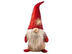 Auslauf 🎁 Wichtel mit LED-Stern "Tradition" - 37 cm in rot 🔥