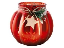 Neu 🔥 Kerzenglas bauchig "Tradition" - 14/13,5 cm in rot 🤩