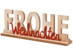 Brandneu 🔥 Schriftzug Frohe Weihnachten "Tradition" - 30/11,5 cm in hellbraun ⭐