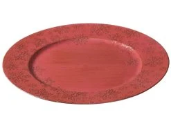 Neu ✨ Dekoteller Schneeflockendesign "Tradition" - D32,8 cm in rot 🎁