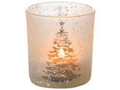 Rabatt 😀 Kerzenglas Baumdekor "Silber" - 7/8 cm in weiß 🛒