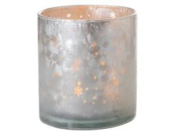 Auslauf 🤩 Kerzenglas mit Bäumen "Silber" - 15/15 cm in silberfarben ⭐