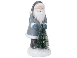 Aktion 👏 Santa mit Drahtbaum "Silber" - 18 cm in grau 🎁
