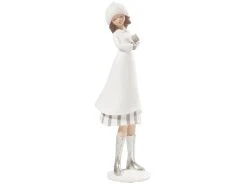 Auslauf 😍 Mädchen mit Kleid "Silber" - 35 cm in weiß ✔️