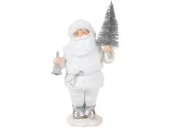 Schlussverkauf ✔️ Santa mit Glocke "Silber" - 29 cm in weiß 🛒