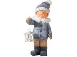 Bester Verkauf ✨ Outdoorfigur mit Teelichtlaterne "Silber" - 41 cm in blau ✔️