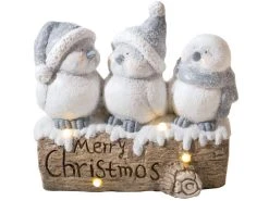 Rabatt ✔️ LED-Outdoorfigur Merry ❄ Christmas "Silber" - 39/35,5/20,5 cm in weiß 😉