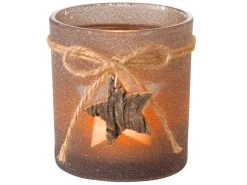 Am billigsten 🤩 Kerzenglas "Natur" - 7/8 cm in weiß ❤️