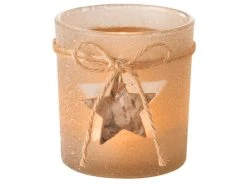 Bestpreis ⭐ Kerzenglas "Natur" - 7/8 cm in beige 👍