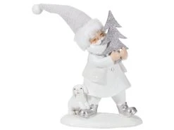 Angebote ✔️ Santa mit Hund "Silber" - 19 cm in weiß ⭐