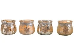 Billig ⭐ Kerzenglas Caszina "Silber" - 8/7,5 cm in weiß ⭐