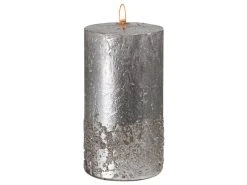 Schlussverkauf ⌛ Stumpenkerze "Silber" - 7/11 cm in silberfarben ✔️