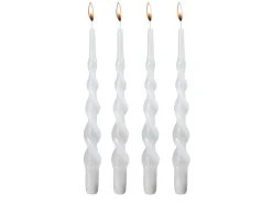 Auslauf ⌛ Spitzkerze gedreht mit Struktur "Natur" - 2,2/28 cm in weiß ✔️