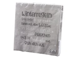 Bester Verkauf ✔️ Servietten Island "Silber" - 17/3/17 cm in grau 💯