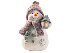 Bester Verkauf ⌛ Outdoorfigur LED-Schneemann "Tradition" - 36 cm in braun 🎁