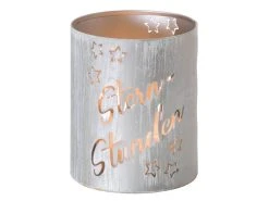 Budget 😀 Laterne Sternstunden "Silber" - 8/10 cm in silberfarben 🥰