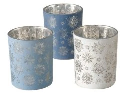 Aktion ✨ Windlicht Flake "Silber" - 9/10 cm in mehrfarbig 🧨