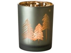 Auslauf 💯 Kerzenglas mit Bäumen "Natur" - 10/12,5 cm in grün ⭐