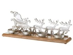 Blitzangebot ✔️ Adventteller "Natur" - 51/18/12 cm in silberfarben ✨