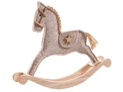 Bester Verkauf ✔️ Schaukelpferd "Natur" - 36/30 cm in grau 🔔