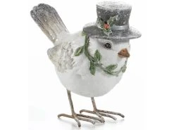 Budget ✔️ Vogel mit Zylinder "Natur" - 20 cm in weiß ❤️