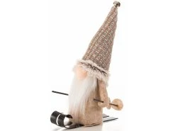 Aktion 🧨 Wichtel auf Schi "Natur" - 24 cm in beige 🛒