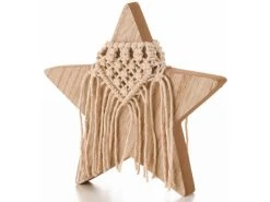 Bestpreis ⌛ Stern Makramee "Natur" - D17 cm in braun 🎉