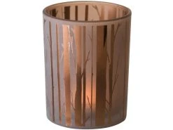 Brandneu 🔔 Kerzenglas mit Bäumen "Natur" - 10/12,5 cm in braun 🧨