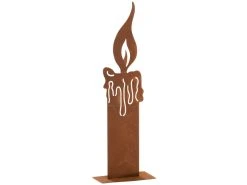 Neu 😍 Dekokerze Flamo "Natur" - 7/50/17 cm in braun 🛒