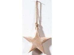 Großhandel 😍 Hänger Stern "Natur" - D15 cm in braun ❤️