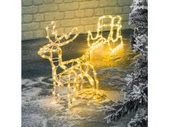 Bestpreis ✨ LED-Rentier mit Schlitten - 130/38/16 cm in transparent ⭐ -Weihnachtsdeki Verkaufe 6904540 0638678 3 24487929